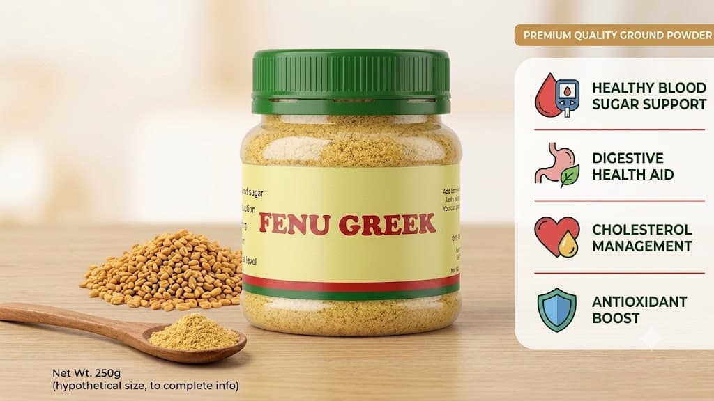 Pure Fenugreek Seed Powder (250g) – Natural Support for Blood Sugar, Digestion, & Lactation