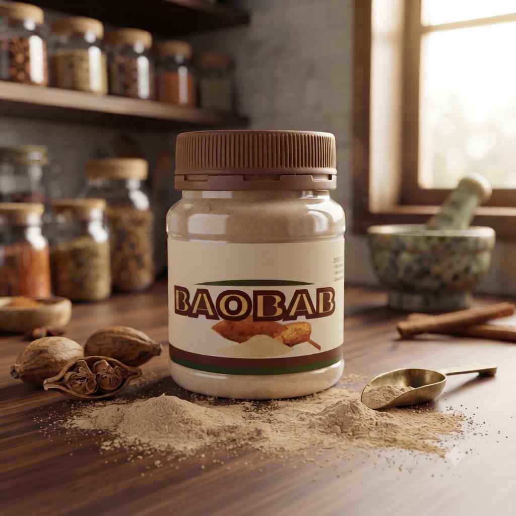 Baobab Fruit Powder – Premium Superfood, High Vitamin C & Fiber, 250g