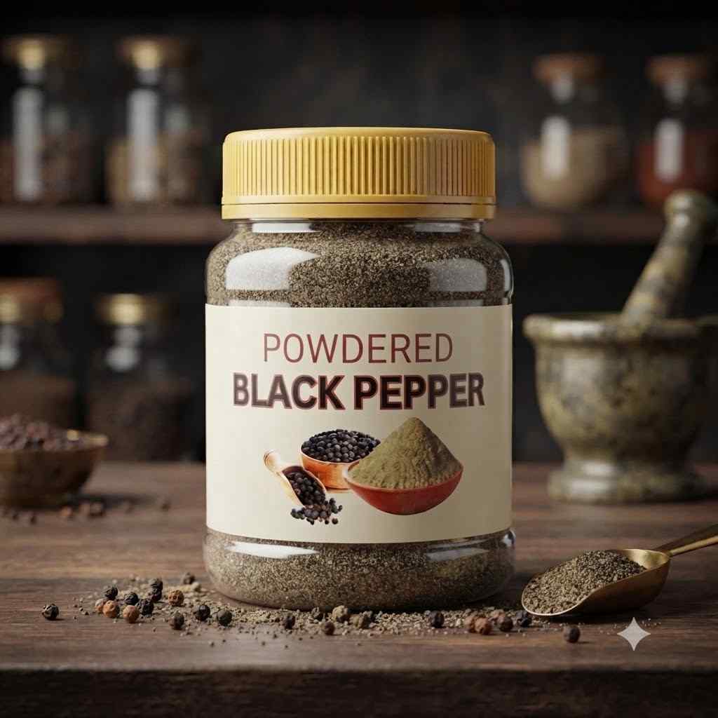 Black Pepper Powder - 100% Pure & Freshly Ground, Aromatic & Bold Culinary Spice